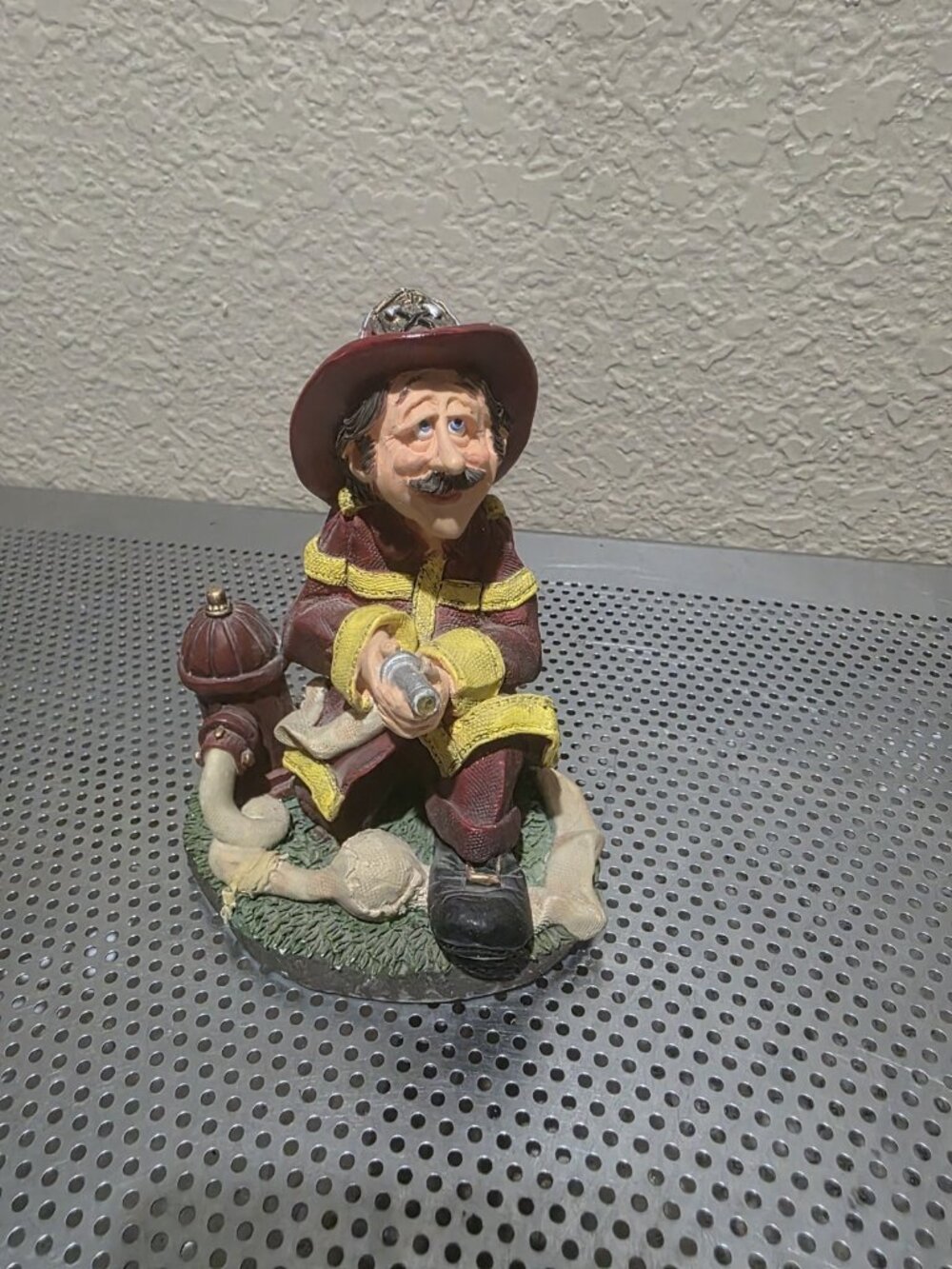 Doug Harris "All Fired Up" Fireman Figurine Statue by Russ Berrie Vintage 90s